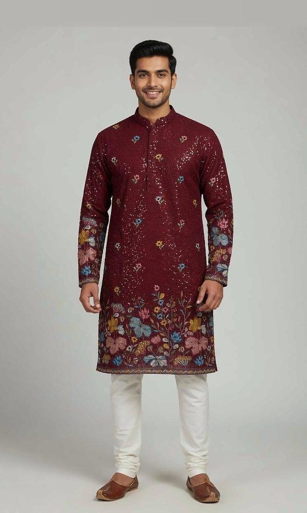 Sequin Floral Kurta