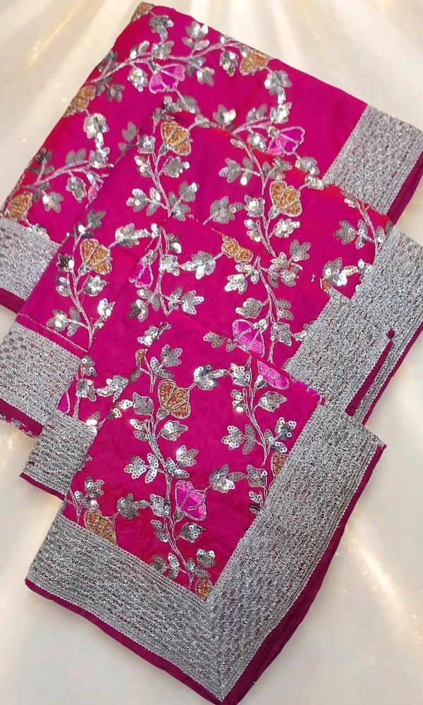 Rani Pink Sequin Floral Rumala Sahib